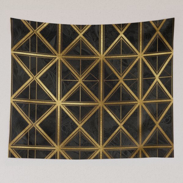 Item preview, Golden Geometric Grid designed and sold by RandomWalker.
