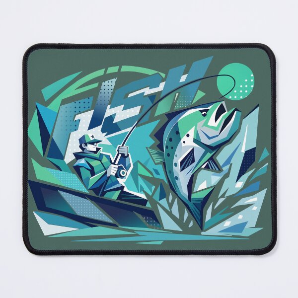 Item preview, Bass Fishing Fisherman Catching Big Fish designed and sold by RitaRuni1992.