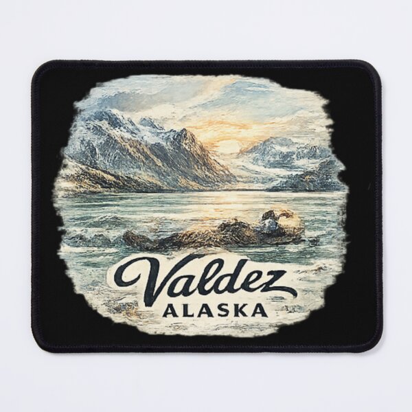 Item preview, Valdez Alaska and mountain landscapes dominate the horizon designed and sold by DamioPolArt.