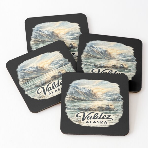 Item preview, Valdez Alaska and mountain landscapes dominate the horizon designed and sold by DamioPolArt.