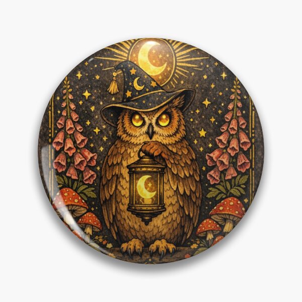 Item preview, Mystic Occult Wizard Owl Art - Celestial Witchy Cottagecore Design designed and sold by myforestfog.