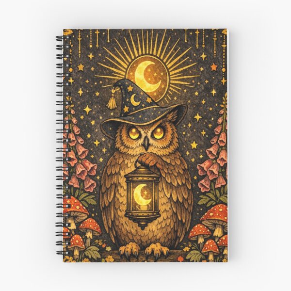 Item preview, Mystic Occult Wizard Owl Art - Celestial Witchy Cottagecore Design designed and sold by myforestfog.