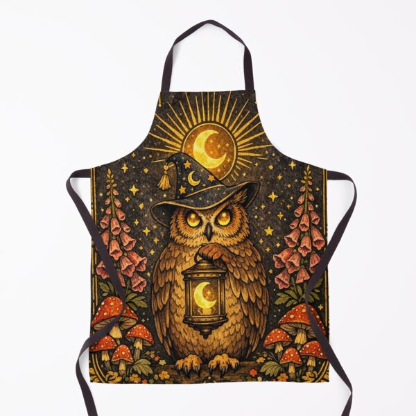 Item preview, Mystic Occult Wizard Owl Art - Celestial Witchy Cottagecore Design designed and sold by myforestfog.