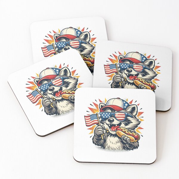 Item preview, Patriotic Raccoon Eating Hotdog Flag Day Gear designed and sold by StranHabesre51.