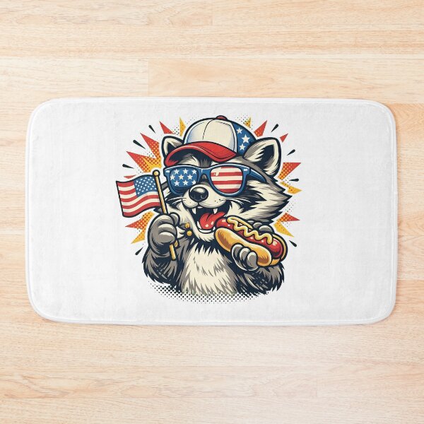 Item preview, Patriotic Raccoon Eating Hotdog Flag Day Gear designed and sold by StranHabesre51.