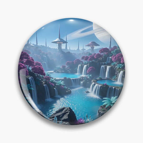 Item preview, Crystalline paradise on a distant alien planet - a sci-fi dreamscape designed and sold by VoidVeilStudio.