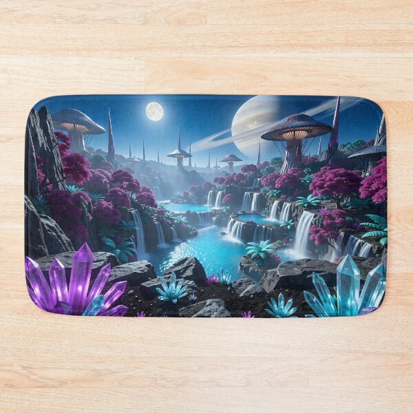 Item preview, Crystalline paradise on a distant alien planet - a sci-fi dreamscape designed and sold by VoidVeilStudio.