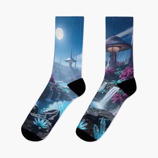 Item preview, Crystalline paradise on a distant alien planet - a sci-fi dreamscape designed and sold by VoidVeilStudio.