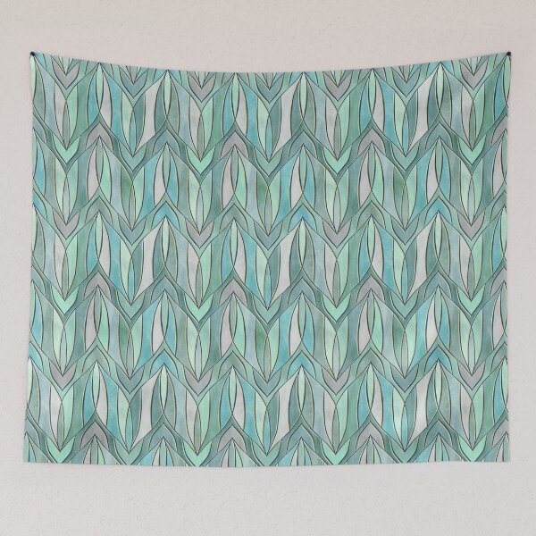 Item preview, Rhythmic Linework in Textured Seafoam and Sage  designed and sold by micklyn.