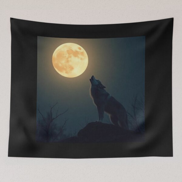 Item preview, Wolf howling moon  designed and sold by Black Rose Products .