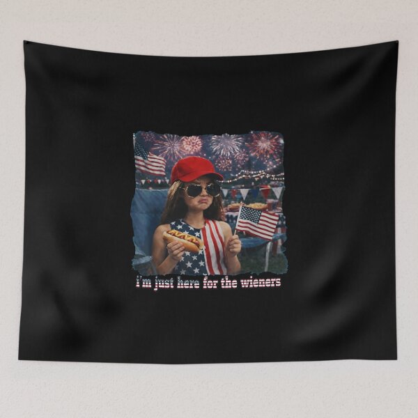 Item preview, Just Here for The Wieners Funny 4th of July Girl Face Meme designed and sold by cass-vale-lab.
