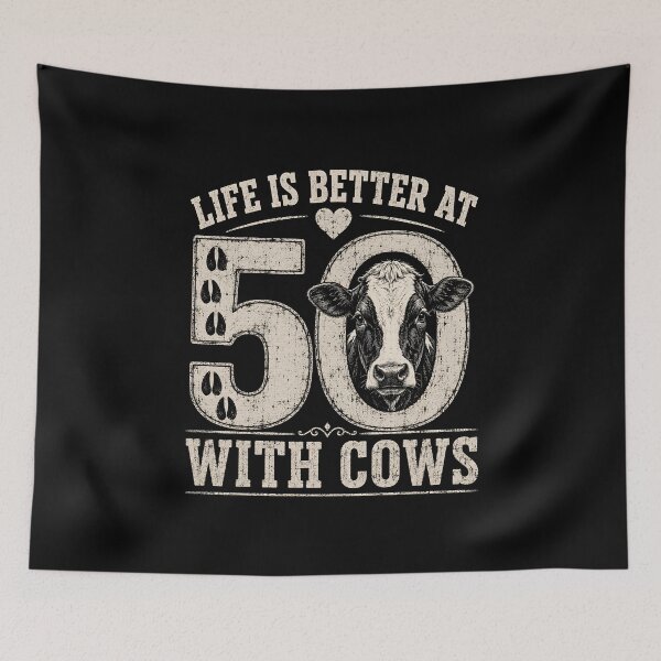 Item preview, Life is Better At 50 with Highland Cows designed and sold by zoes-ink.