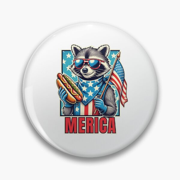 Item preview, Patriotic Raccoon Hot Dog Cookout Illustration designed and sold by StranHabesre51.