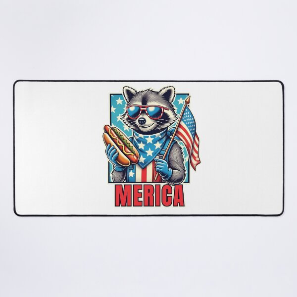 Item preview, Patriotic Raccoon Hot Dog Cookout Illustration designed and sold by StranHabesre51.