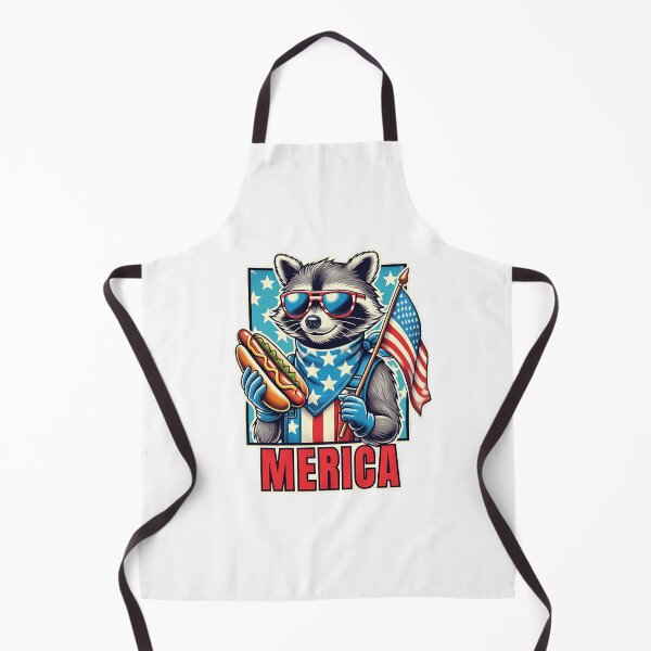 Item preview, Patriotic Raccoon Hot Dog Cookout Illustration designed and sold by StranHabesre51.