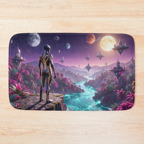 Item preview, The Guardian of Aethelgard: A Sci-Fi Vision of an Alien Planet designed and sold by VoidVeilStudio.