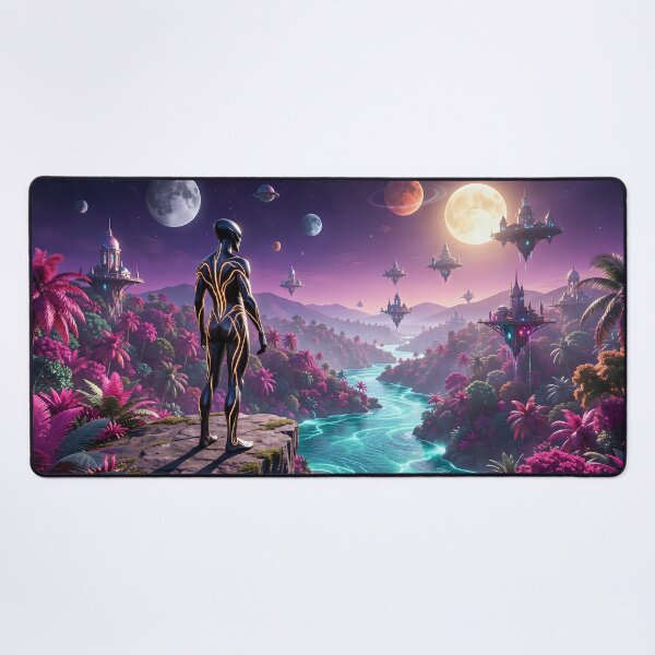 Item preview, The Guardian of Aethelgard: A Sci-Fi Vision of an Alien Planet designed and sold by VoidVeilStudio.