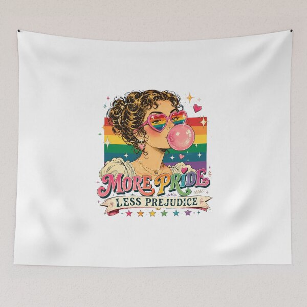 Item preview, more pride less prejudice lgbt gay lesbian support art designed and sold by cass-vale-lab.