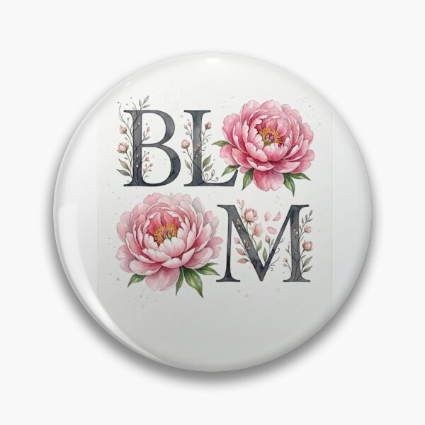 Item preview, BLOOM Floral Typography Watercolor Peony Botanical Poster designed and sold by Presshue.
