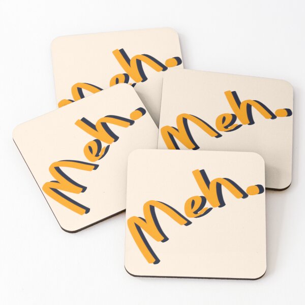 Item preview, Meh. Sarcastic Minimalist Aesthetic Meme Slang Quote designed and sold by Deep Descent.