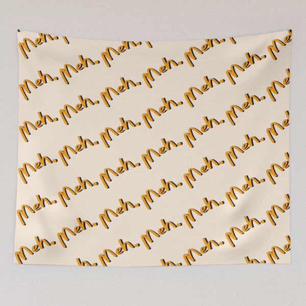 Item preview, Meh. Sarcastic Minimalist Aesthetic Meme Slang Quote designed and sold by Deep Descent.
