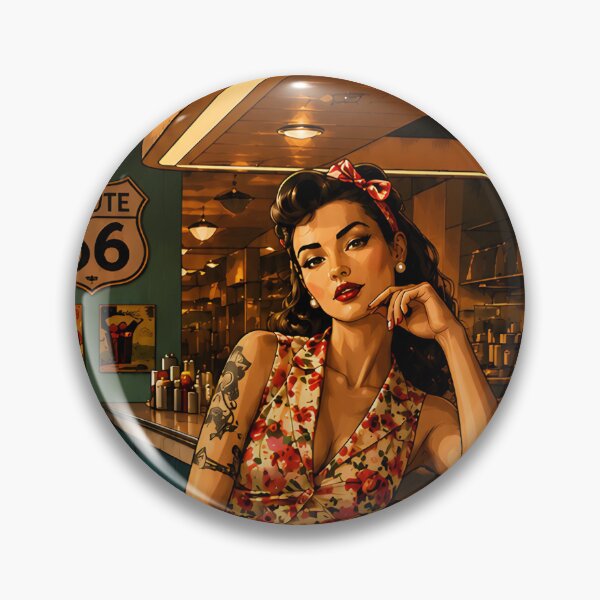 Item preview, Route 66 Diner Queen - Retro Gaming Aesthetic & Vintage Americana Art designed and sold by Ivory Code.