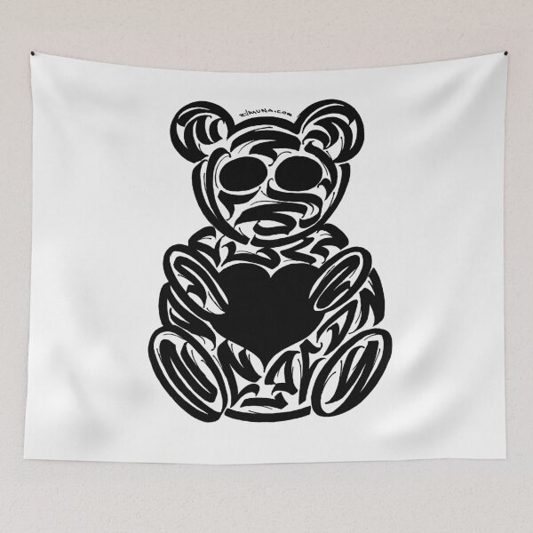 Item preview, Modern Calligraphic Teddy Bear With a Heart ORNAMENT designed and sold by elmuna.