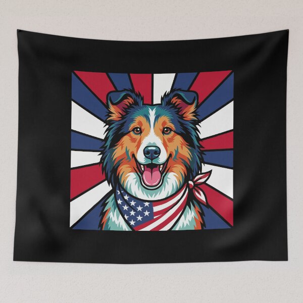 Item preview, Shetland Sheepdog 4th of July Dog – Patriotic USA Puppy Gift designed and sold by The Real Life Symphony.
