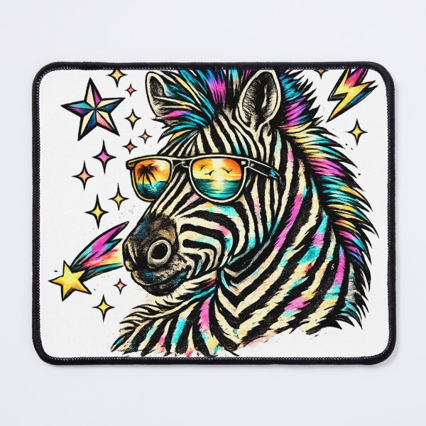 Item preview, Cool Colorful Zebra with Sunglasses - Retro Sunset Aesthetic designed and sold by Klein-Karoo.