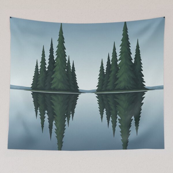 Item preview, Emerald Reflections: Minimalist Pine Horizon designed and sold by TheDenimArt.