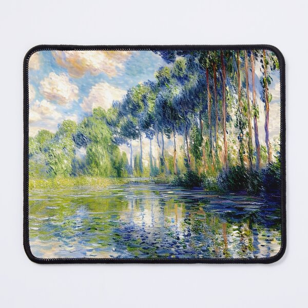 Item preview, Poplars on the Epte: Impression of Towering Trees, Shimmering Reflections designed and sold by artdesignsnow.