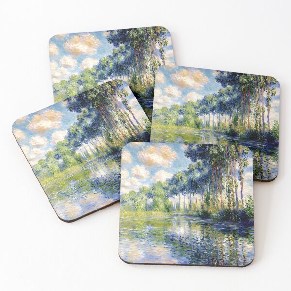 Item preview, Poplars on the Epte: Impression of Towering Trees, Shimmering Reflections designed and sold by artdesignsnow.