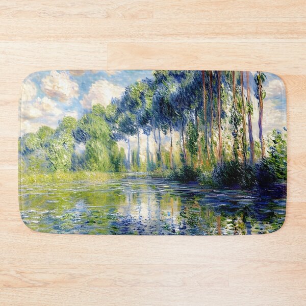 Item preview, Poplars on the Epte: Impression of Towering Trees, Shimmering Reflections designed and sold by artdesignsnow.