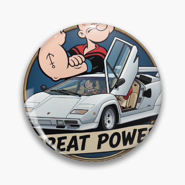 Item preview, Popeye's Great Power White Supercar Vector Emblem designed and sold by MottotoTech.