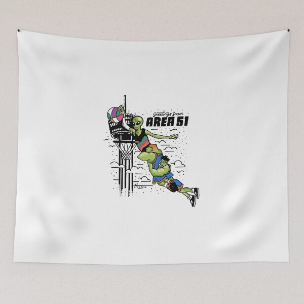 Item preview, San Antonio Spurs Victor Wembanyama Alien Dunk Greetings From Area 51 Cartoon Vintage Graphic NBA Finals 2026 designed and sold by luytkaka.