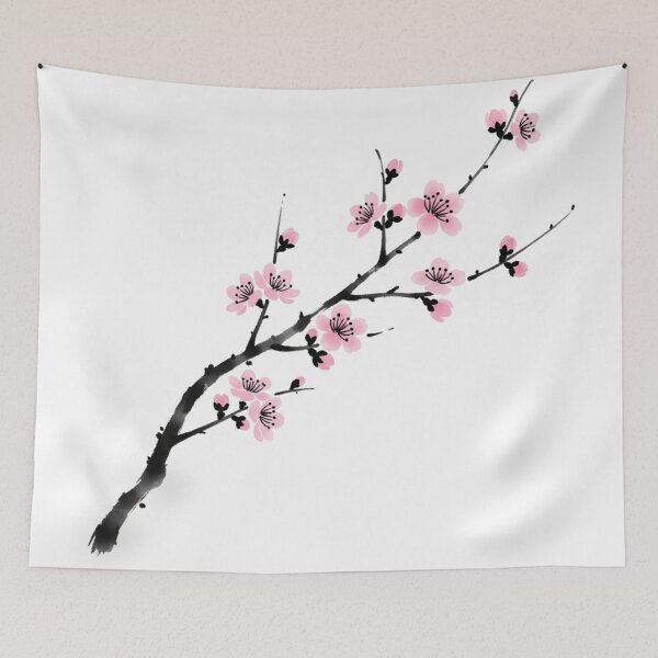 Item preview, Traditional Ink Wash Cherry Blossom designed and sold by TheDenimArt.