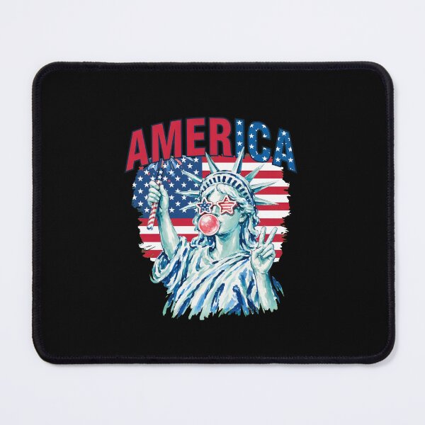 Item preview, statue of liberty blowing bubble women patriotic 4th of july designed and sold by cass-vale-lab.