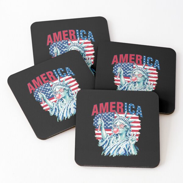 Item preview, statue of liberty blowing bubble women patriotic 4th of july designed and sold by cass-vale-lab.