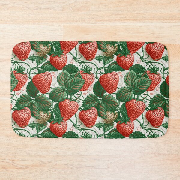 Item preview, Textured Paper Red Strawberry And Green Leaf Pattern designed and sold by igraphixart.