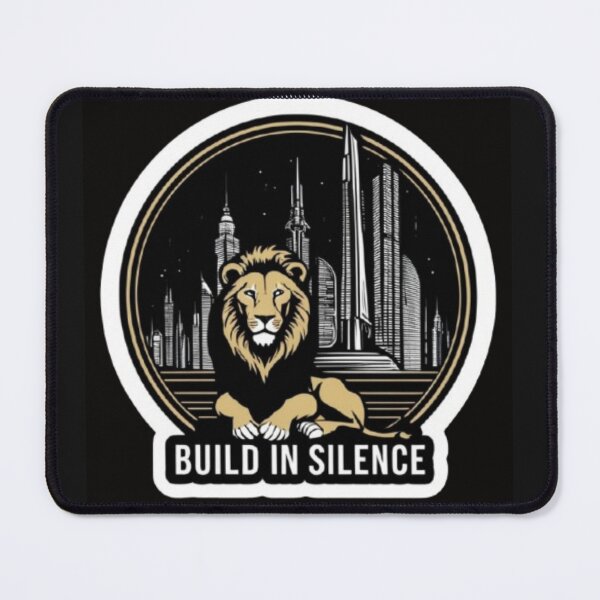 Item preview, Build In Silence Motivational Lion Sticker for Entrepreneurs and Dreamers designed and sold by skillifyme.