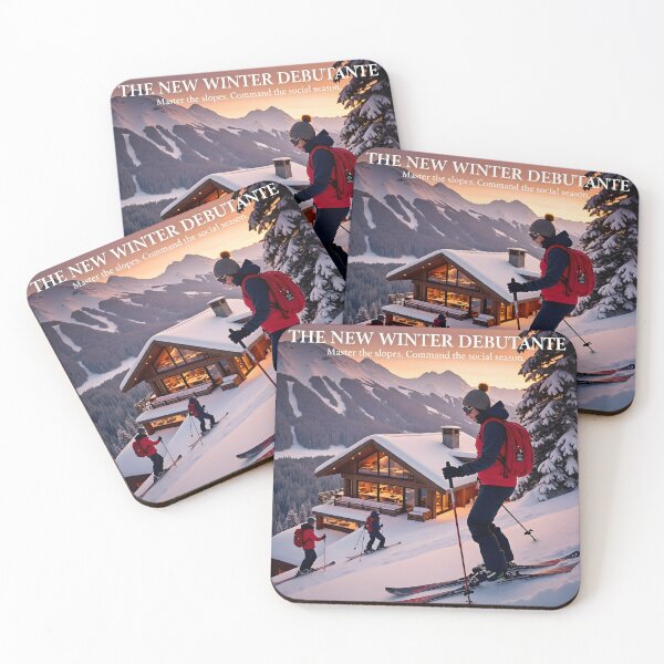 Item preview, Golden Hour Skiing: Female Skier Gliding Down Snowy Mountain Slope at Sunset designed and sold by Creative-RE.