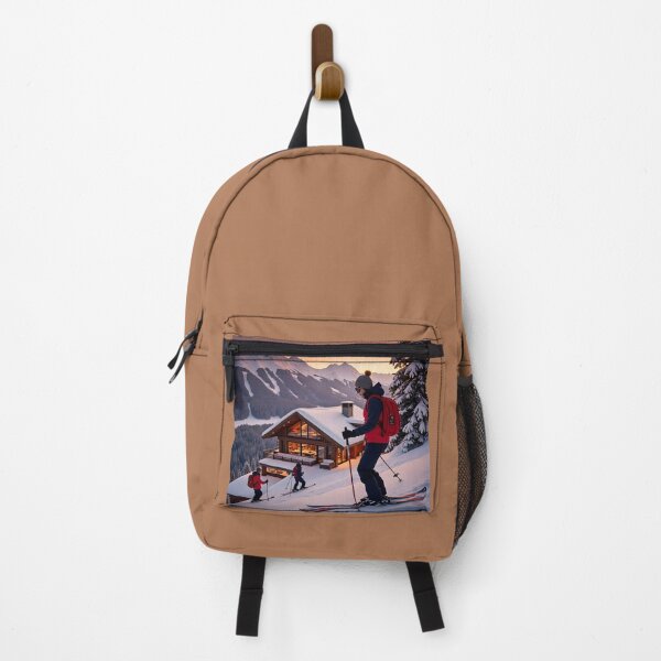 Item preview, Golden Hour Skiing: Female Skier Gliding Down Snowy Mountain Slope at Sunset designed and sold by Creative-RE.
