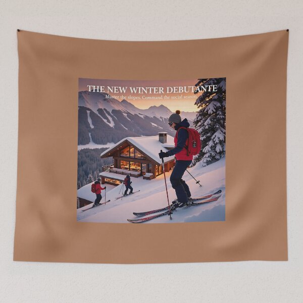 Item preview, Golden Hour Skiing: Female Skier Gliding Down Snowy Mountain Slope at Sunset designed and sold by Creative-RE.