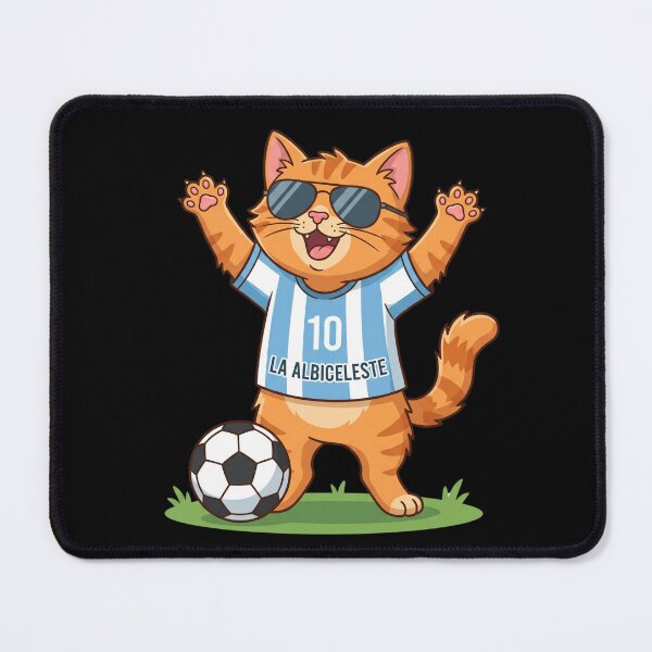 Item preview, Argentina Soccer Cat Goal Celebration — Albiceleste Cartoon designed and sold by David Mateo ArtWorks.