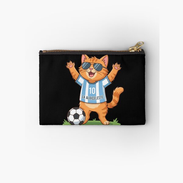Item preview, Argentina Soccer Cat Goal Celebration — Albiceleste Cartoon designed and sold by David Mateo ArtWorks.