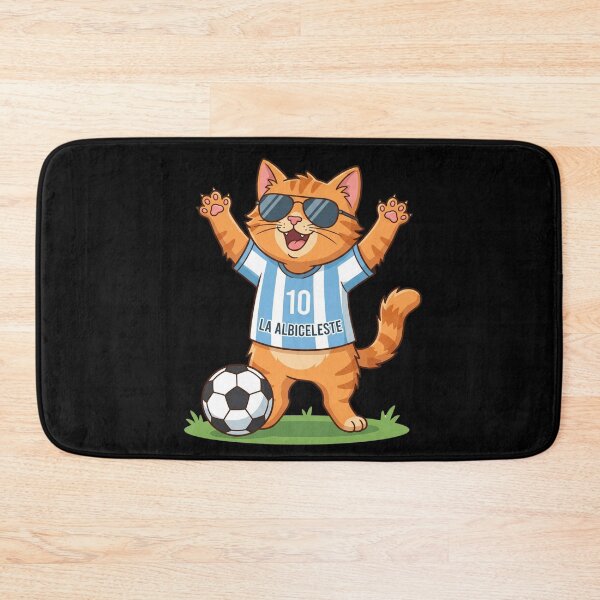 Item preview, Argentina Soccer Cat Goal Celebration — Albiceleste Cartoon designed and sold by David Mateo ArtWorks.