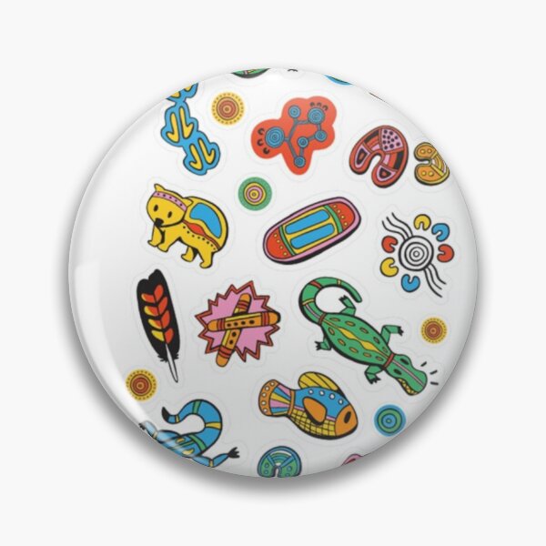 Item preview, Vibrant Australian Aboriginal Art & Symbols Sticker Sheet ! Colorful Indigenous Aussie Animals & Dreamtime Symbols ! First Nations Aussie Art Sticker Pack designed and sold by Ulikedigital14.