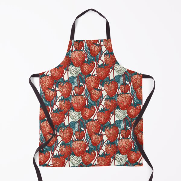 Item preview, Bold Retro Strawberry And Teal Leaf Botanical Pattern designed and sold by igraphixart.