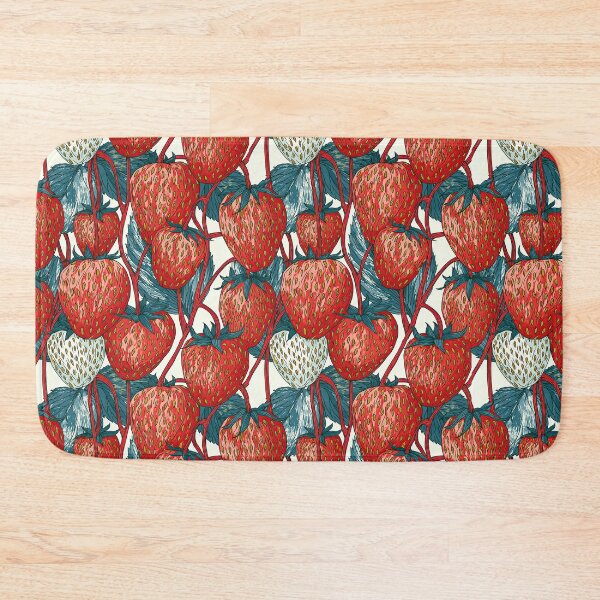 Item preview, Bold Retro Strawberry And Teal Leaf Botanical Pattern designed and sold by igraphixart.
