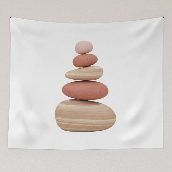 Item preview, Minimalist Earthy Stone Sculpture: Cairn Illustration designed and sold by TheDenimArt.